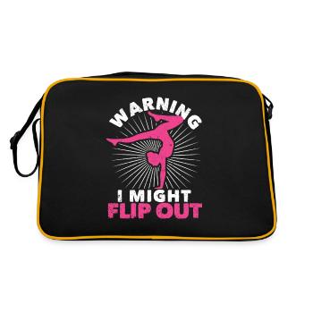 Lustige Turnerin Cheerleading Gymnastik Tanz Ich - Retro Tasche - Schwarz/Gold - Hinten