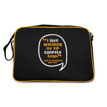 Gymnast I love my child competing - Retro Bag - black/gold - Back
