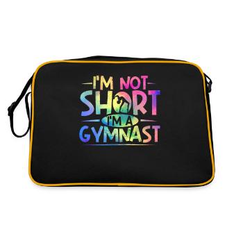 Funny Gymnastics Tumbling Skills I'm Not Short I'm - Retro Tasche - Schwarz/Gold - Hinten