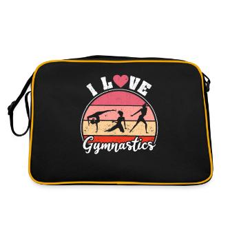 I love gymnastics girls funny tumbling - Retro Bag - black/gold - Back