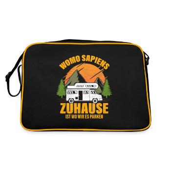 Womo Sapiens Zuhause Ist wo wir es parken Camper - Retro Tasche - Schwarz/Gold - Hinten