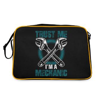 Trust Me I'm A Mechanic Workshop Garage Tool - Retro Tasche - Schwarz/Gold - Hinten