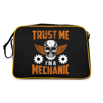 Trust Me I'm A Mechanic Garage Tool Workshop - Retro Tasche - Schwarz/Gold - Hinten