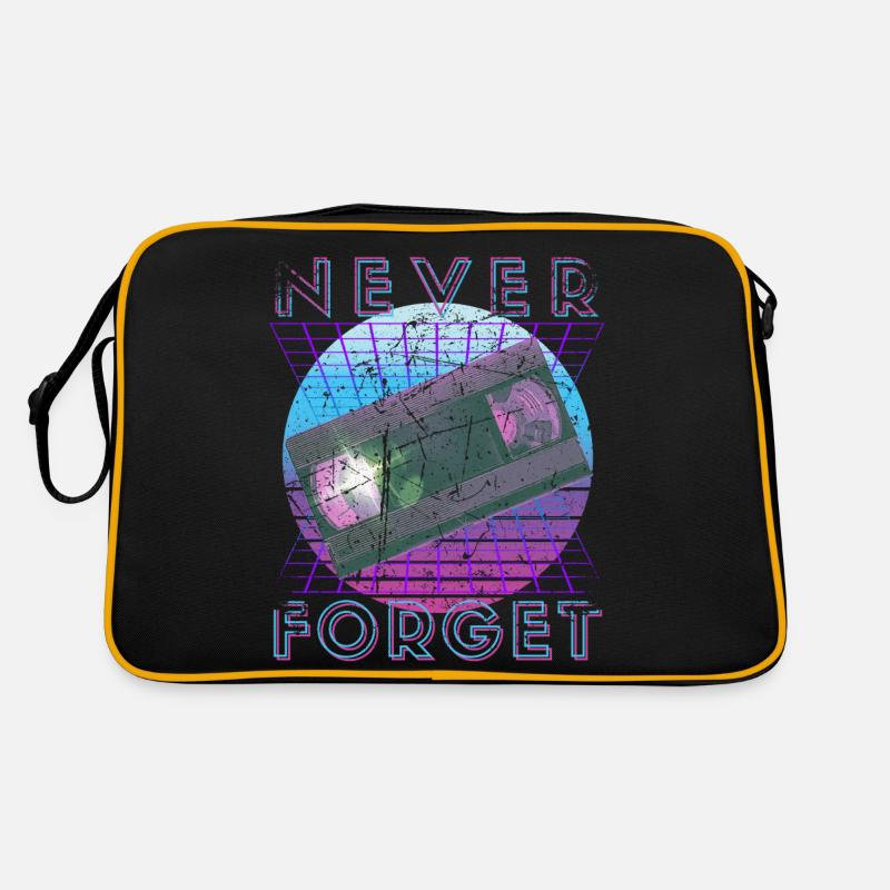 Never Forget Retro 80er 90er Nostalgie Retro Tasche