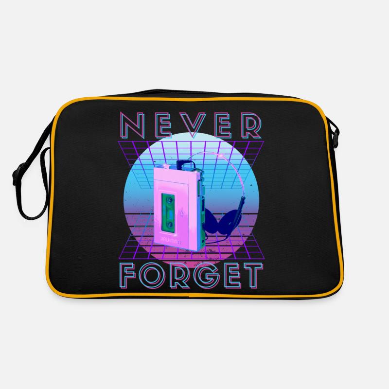 Never Forget Retro 80er 90er Nostalgie Retro Tasche