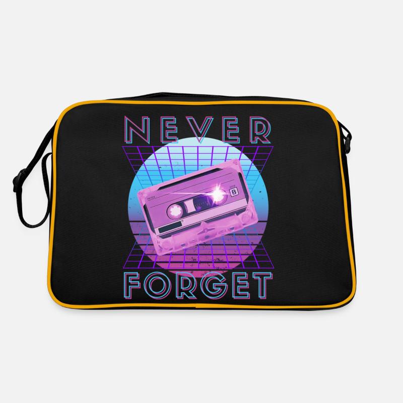 Never Forget Retro 80er 90er Nostalgie Retro Tasche