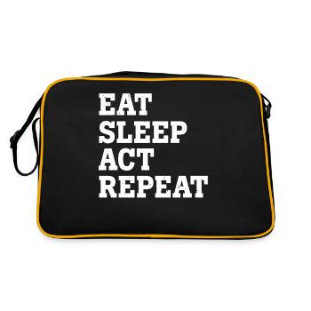 EAT SLEEP ACT REPEAT FUNNY SARCASTIC - Retro Bag - black/gold - Back