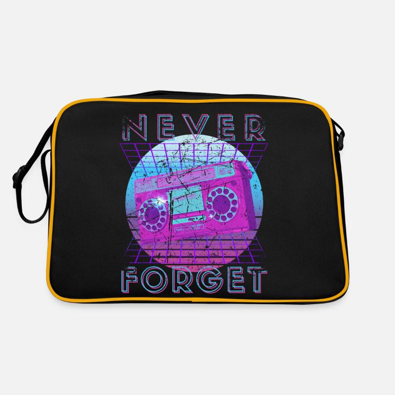 Never Forget Retro 80er 90er Nostalgie Retro Tasche