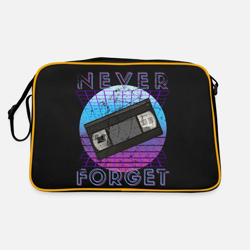 Never Forget Retro 80er 90er Nostalgie Retro Tasche