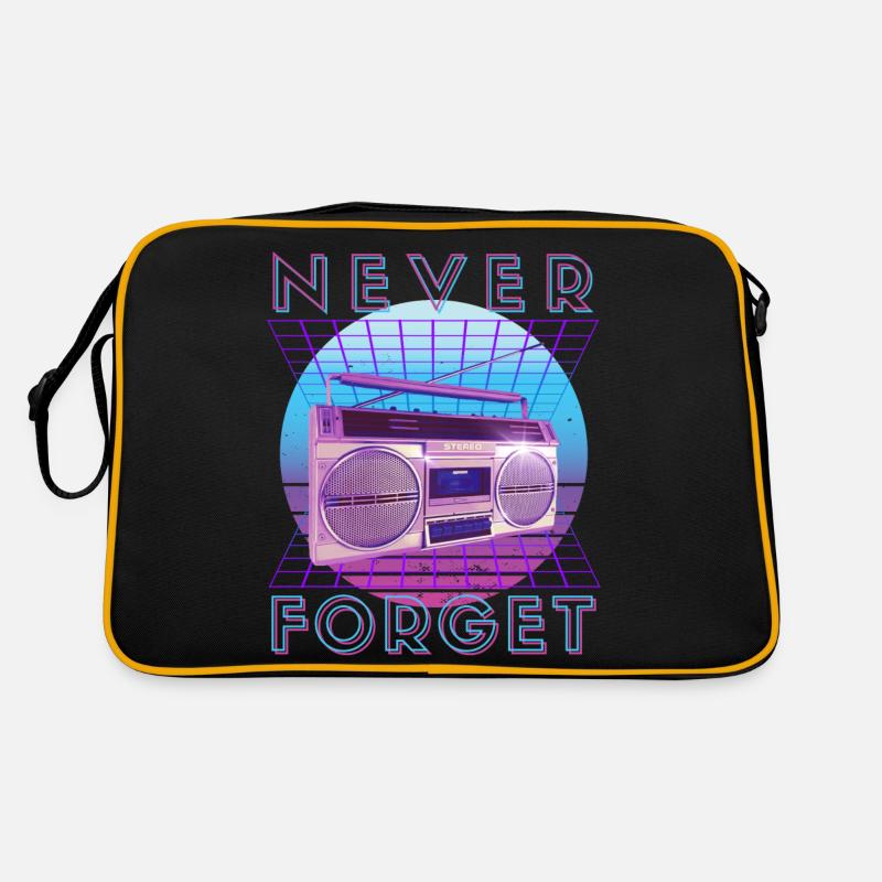 Never Forget Retro 80er 90er Nostalgie Retro Tasche