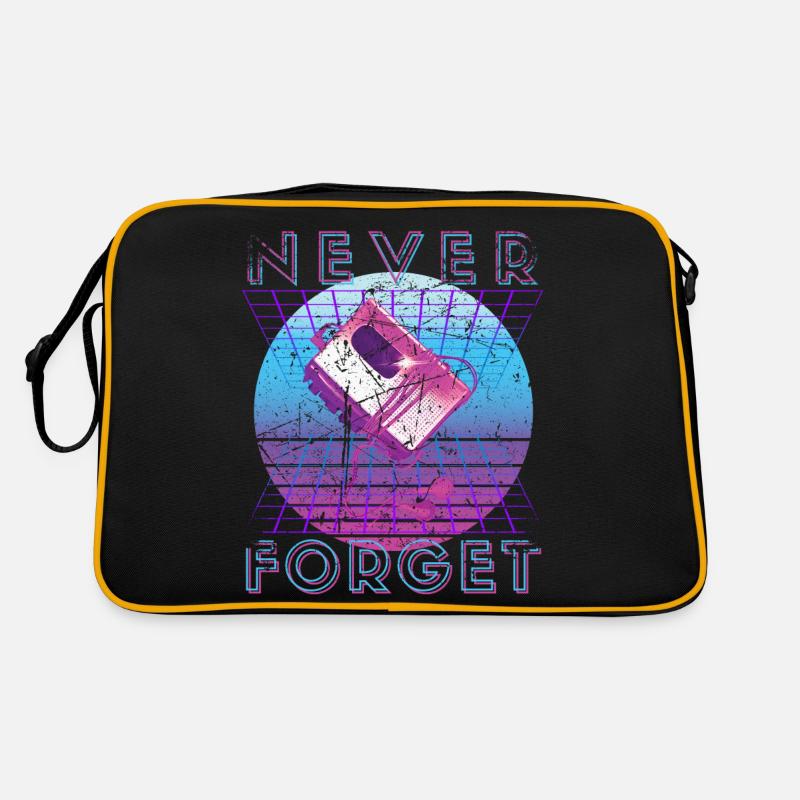 Never Forget Retro 80er 90er Nostalgie Retro Tasche