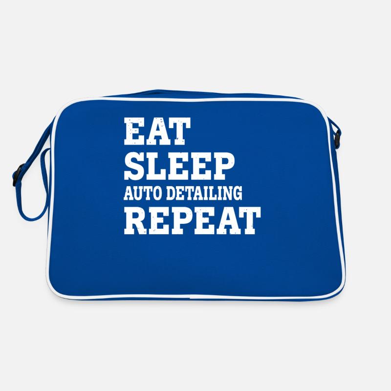 MANGER DORMIR AUTO DÉTAIL RÉPÉTER DRÔLE SARCASTIQUE Sac Retro