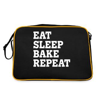 EAT SLEEP BAKE REPEAT FUNNY SARCASTIC - Retro Bag - black/gold - Back