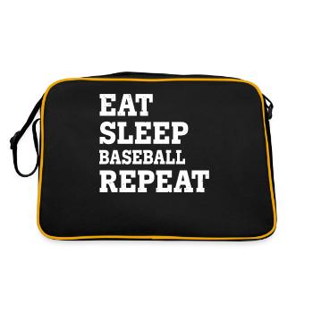 EAT SLEEP BASEBALL REPEAT FUNNY SARCASTIC - Retro Bag - black/gold - Back