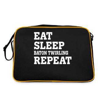 MANGEZ DU BÂTON DE SOMMEIL VIREVOLTANT RÉPÉTER DRÔLE SARCASTIQUE - Sac Retro - noir/or - Dos