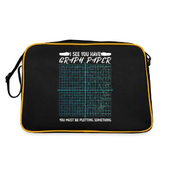 Ich sehe, Sie haben Millimeterpapier, das Sie plotten müssen - Retro Tasche - Schwarz/Gold - Hinten