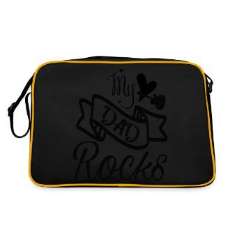 My dad rocks Father's Day - Retro Bag - black/gold - Back