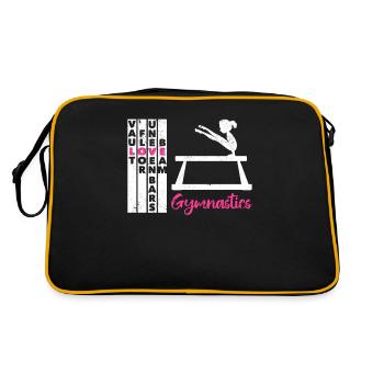 Jump Floor Step Bars Beam Gymnastics Funny - Retro Bag - black/gold - Back