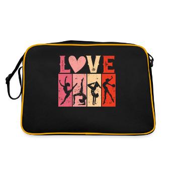 Funny Gymnast Beloved Valentine's Day Gymnastics - Retro Bag - black/gold - Back