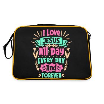 J’aime Jésus - Sac Retro - noir/or - Dos