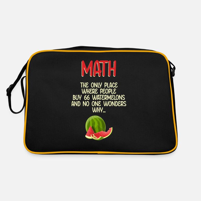 Mathematik und Wassermelonen Mathematik Berechnung Humor - Retro Tasche - Schwarz/Gold