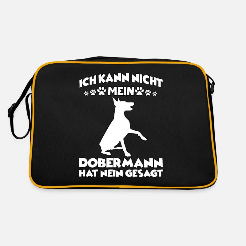 Dobermann Gassi Hundetraining lustiges Dobermann Retro Tasche