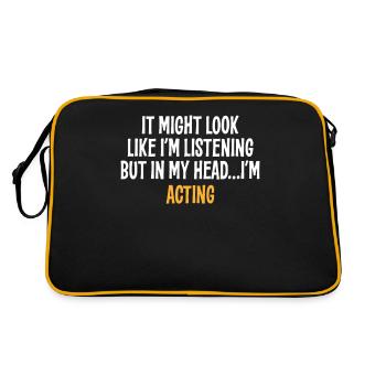 IT MIGHT LOOK LIKE I'M LISTENING BUT IN MY HEAD I' - Retro Bag - black/gold - Back