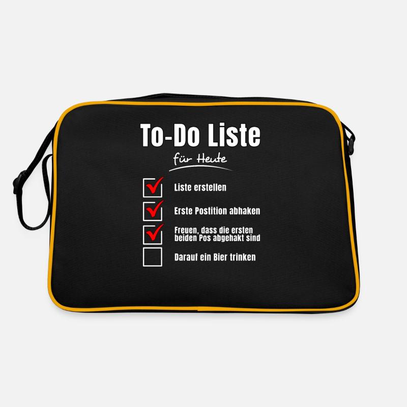 To do Liste Bier Retro Tasche