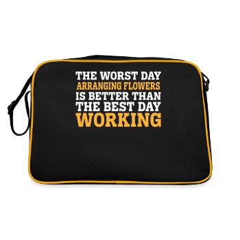 THE WORST DAY ARRANGING FLOWERS IS BETTER THAN THE - Retro Bag - black/gold - Back