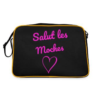 salut moches femme humour phrases drôles - Sac Retro - noir/or - Dos