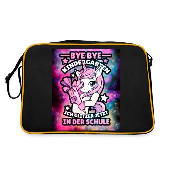 Licorne Retour à l’école bye bye Kindergarten - Sac Retro - noir/or - Dos