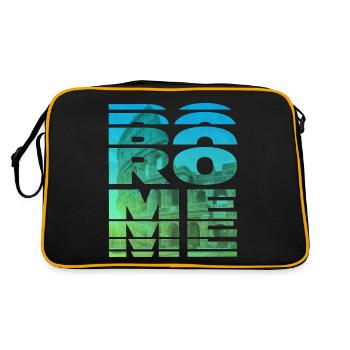 Rome Italie Colisée Ville Skyline Accueil Amour - Sac Retro - noir/or - Dos