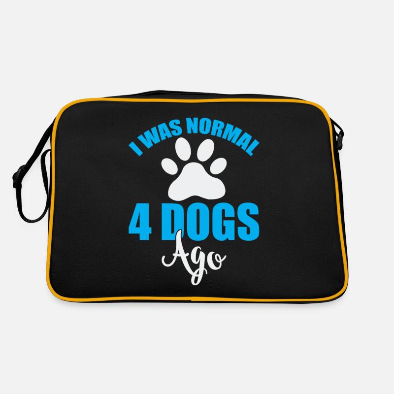 J’étais normal il y a 4 chiens - Sac Retro - noir/or