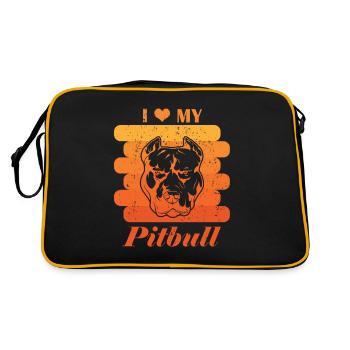 j’adore mon pitbull - Sac Retro - noir/or - Dos