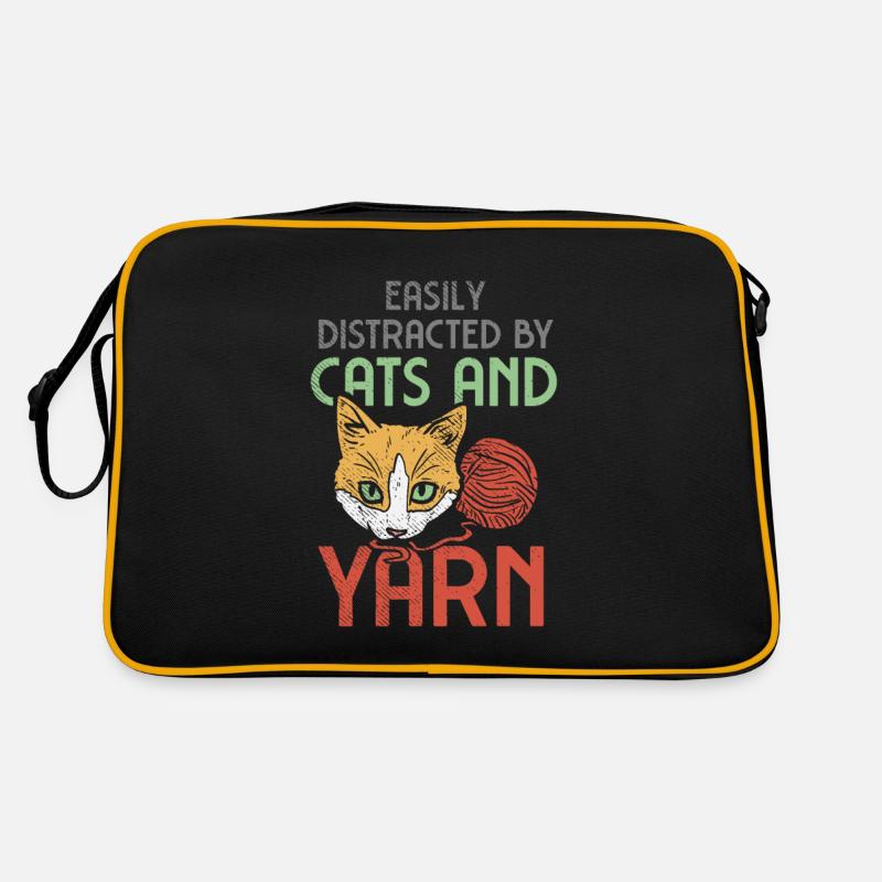 Katze Garn Häkeln Retro Tasche