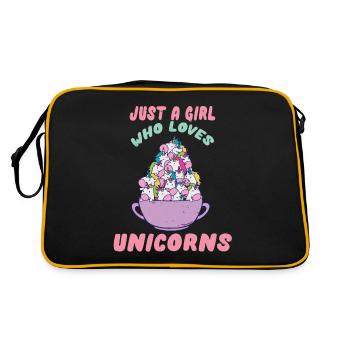 Licorne magique Juste une fille qui aime les licornes - Sac Retro - noir/or - Dos