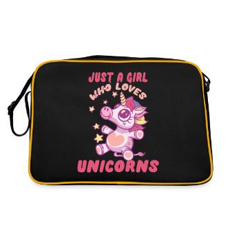Licorne magique Juste une fille qui aime les licornes - Sac Retro - noir/or - Dos