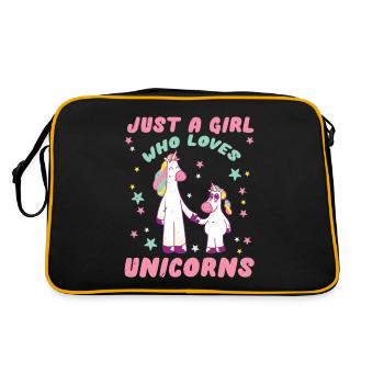 Licorne magique Juste une fille qui aime les licornes - Sac Retro - noir/or - Dos