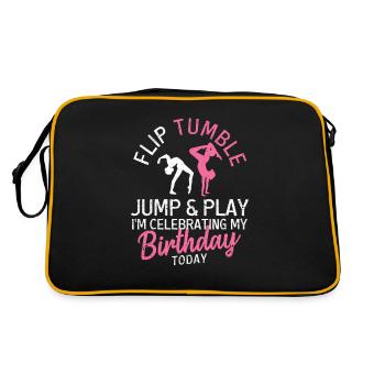 Flip Tumble Jump Game Gymnastics Birthday Gymnast - Retro Bag - black/gold - Back