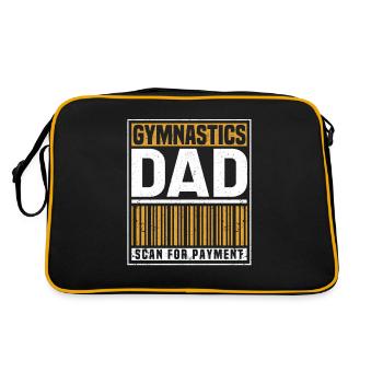 Gymnastics father scan for payment funny - Retro Bag - black/gold - Back