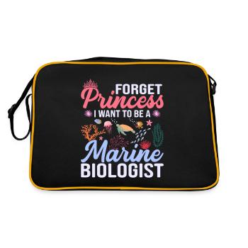 Forget Princess I Want To Be A Marine Biologist Oc - Retro Bag - black/gold - Back