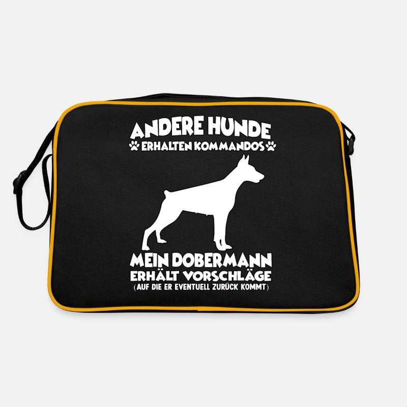 Witziges Dobermann Hundetraining Hundehalter Retro Tasche