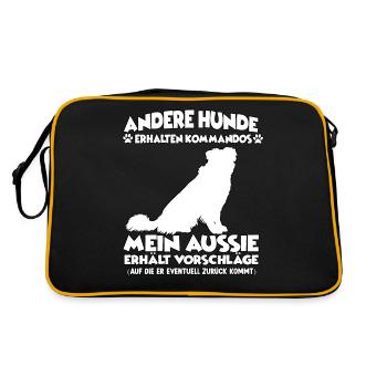 Obedience Australian Shepherd Dog Training - Retro Bag - black/gold - Back