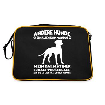 Drôle de motif de dressage de chien dalmate propriétaire de chien - Sac Retro - noir/or - Dos