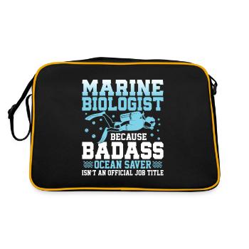 Marine Biologist Because Badass Ocean Saver Ocean - Retro Tasche - Schwarz/Gold - Hinten