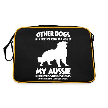 Obedience Australian Shepherd Dog Training - Retro Bag - black/gold - Back