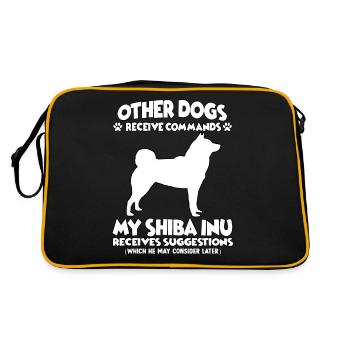 Funny dog training motive Shiba Inu dog ownership - Retro Bag - black/gold - Back