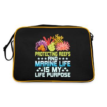 Protéger les récifs et la vie marine est mon objectif de vie - Sac Retro - noir/or - Dos