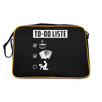 Steirische Harmonika To Do Liste, Lustiges - Retro Tasche - Schwarz/Gold - Hinten