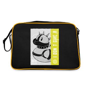 Punk rubber duck toy Sarcasm Quote - Retro Tasche - Schwarz/Gold - Hinten